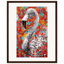 Load image into Gallery viewer, Red Flamingo Wooden Framed Print