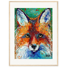 Load image into Gallery viewer, Friendly Fox Print Wooden Framed