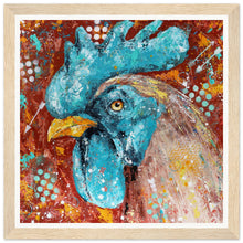 Load image into Gallery viewer, Cockablueddle Blue Wooden Framed Print