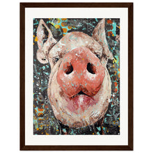 Load image into Gallery viewer, Oink Until Your Hearts Content Print Wooden Framed