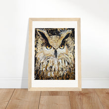 Load image into Gallery viewer, Golden Owl Print Wooden Framed