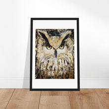 Load image into Gallery viewer, Golden Owl Print Wooden Framed