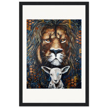 Load image into Gallery viewer, Lion And Lamb Print Wooden Framed