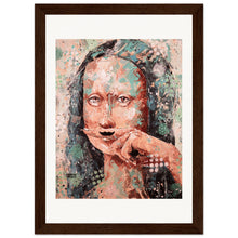 Load image into Gallery viewer, Mona Lisa With A MoustacheWooden Framed Print