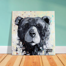 Load image into Gallery viewer, Black and White Bear Canvas Print