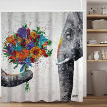 Load image into Gallery viewer, Don't Eat My Flowers Again Shower Curtain