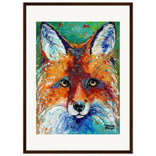 Load image into Gallery viewer, Friendly Fox Print Wooden Framed