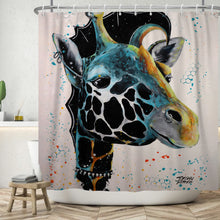 Load image into Gallery viewer, Punk Giraffe Shower Curtain