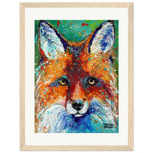 Load image into Gallery viewer, Friendly Fox Print Wooden Framed