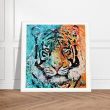 Load image into Gallery viewer, Two Toned Print Wooden Framed