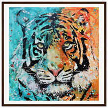 Load image into Gallery viewer, Two Toned Print Wooden Framed