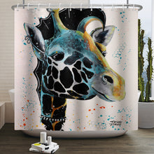 Load image into Gallery viewer, Punk Giraffe Shower Curtain