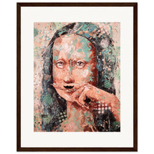 Load image into Gallery viewer, Mona Lisa With A MoustacheWooden Framed Print