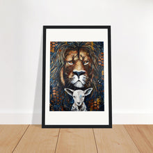 Load image into Gallery viewer, Lion And Lamb Print Wooden Framed