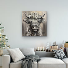 Load image into Gallery viewer, Flower Girl Highland Cow Original