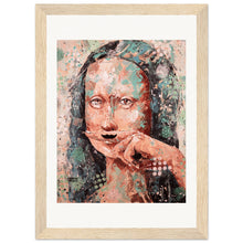 Load image into Gallery viewer, Mona Lisa With A MoustacheWooden Framed Print