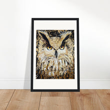 Load image into Gallery viewer, Golden Owl Print Wooden Framed