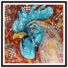 Load image into Gallery viewer, Cockablueddle Blue Wooden Framed Print