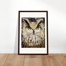 Load image into Gallery viewer, Golden Owl Print Wooden Framed
