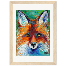 Load image into Gallery viewer, Friendly Fox Print Wooden Framed