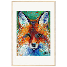 Load image into Gallery viewer, Friendly Fox Print Wooden Framed