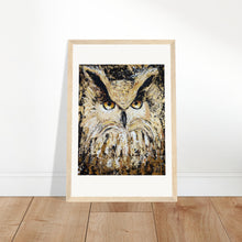 Load image into Gallery viewer, Golden Owl Print Wooden Framed