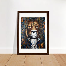 Load image into Gallery viewer, Lion And Lamb Print Wooden Framed