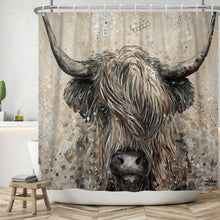 Load image into Gallery viewer, Highland Cow Shower Curtain
