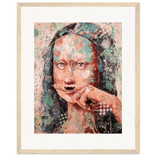 Load image into Gallery viewer, Mona Lisa With A MoustacheWooden Framed Print