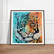Load image into Gallery viewer, Two Toned Print Wooden Framed