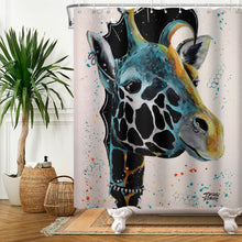 Load image into Gallery viewer, Punk Giraffe Shower Curtain