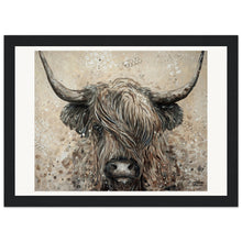 Load image into Gallery viewer, Highland Cow Wooden Framed Print