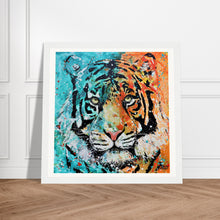 Load image into Gallery viewer, Two Toned Print Wooden Framed