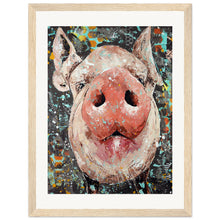 Load image into Gallery viewer, Oink Until Your Hearts Content Print Wooden Framed