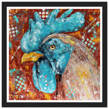 Load image into Gallery viewer, Cockablueddle Blue Wooden Framed Print