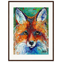 Load image into Gallery viewer, Friendly Fox Print Wooden Framed