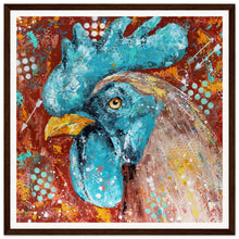 Load image into Gallery viewer, Cockablueddle Blue Wooden Framed Print