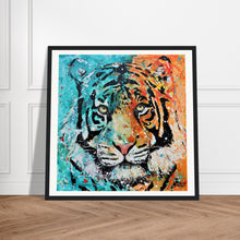 Load image into Gallery viewer, Two Toned Print Wooden Framed