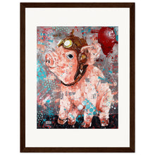 Load image into Gallery viewer, Flying Pig Wooden Framed Print