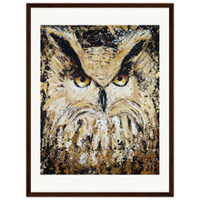 Load image into Gallery viewer, Golden Owl Print Wooden Framed