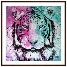 Load image into Gallery viewer, Pink Tiger Wooden Framed Print