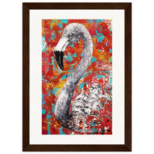Load image into Gallery viewer, Red Flamingo Wooden Framed Print