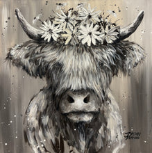 Load image into Gallery viewer, Flower Girl Highland Cow Original