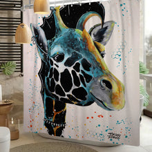 Load image into Gallery viewer, Punk Giraffe Shower Curtain