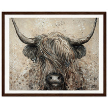 Load image into Gallery viewer, Highland Cow Wooden Framed Print