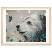 Load image into Gallery viewer, Bear and Butterfly Print Wooden Framed