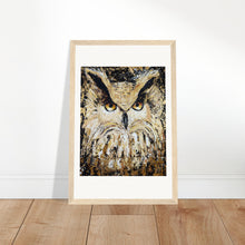 Load image into Gallery viewer, Golden Owl Print Wooden Framed
