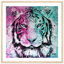 Load image into Gallery viewer, Pink Tiger Wooden Framed Print