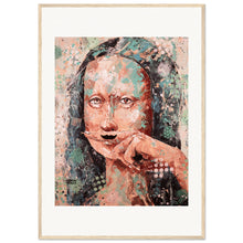 Load image into Gallery viewer, Mona Lisa With A MoustacheWooden Framed Print