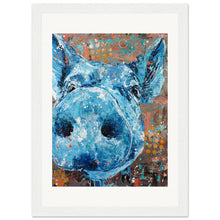 Load image into Gallery viewer, Blue Pig Wooden Framed Print